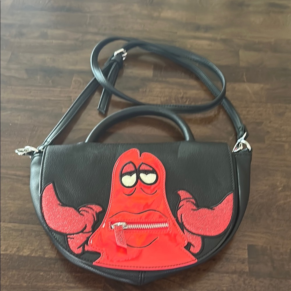 Disney Black and Red Crossbody Bag with Sebastian Design